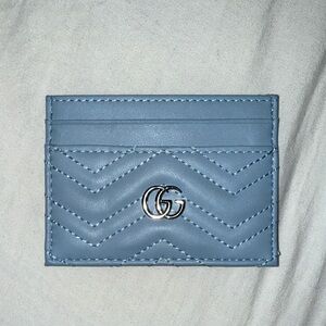 Chic Blue Quilted Card Holder